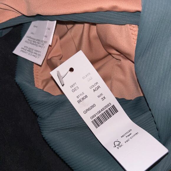 New J. Crew Teal Ribbed High Rise Cheeky Bikini Swim Bathing Suit Bottom Size 3X - Picture 7 of 9